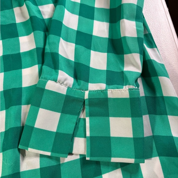 Banana Republic Teal and White Plaid Top - Picture 2 of 11